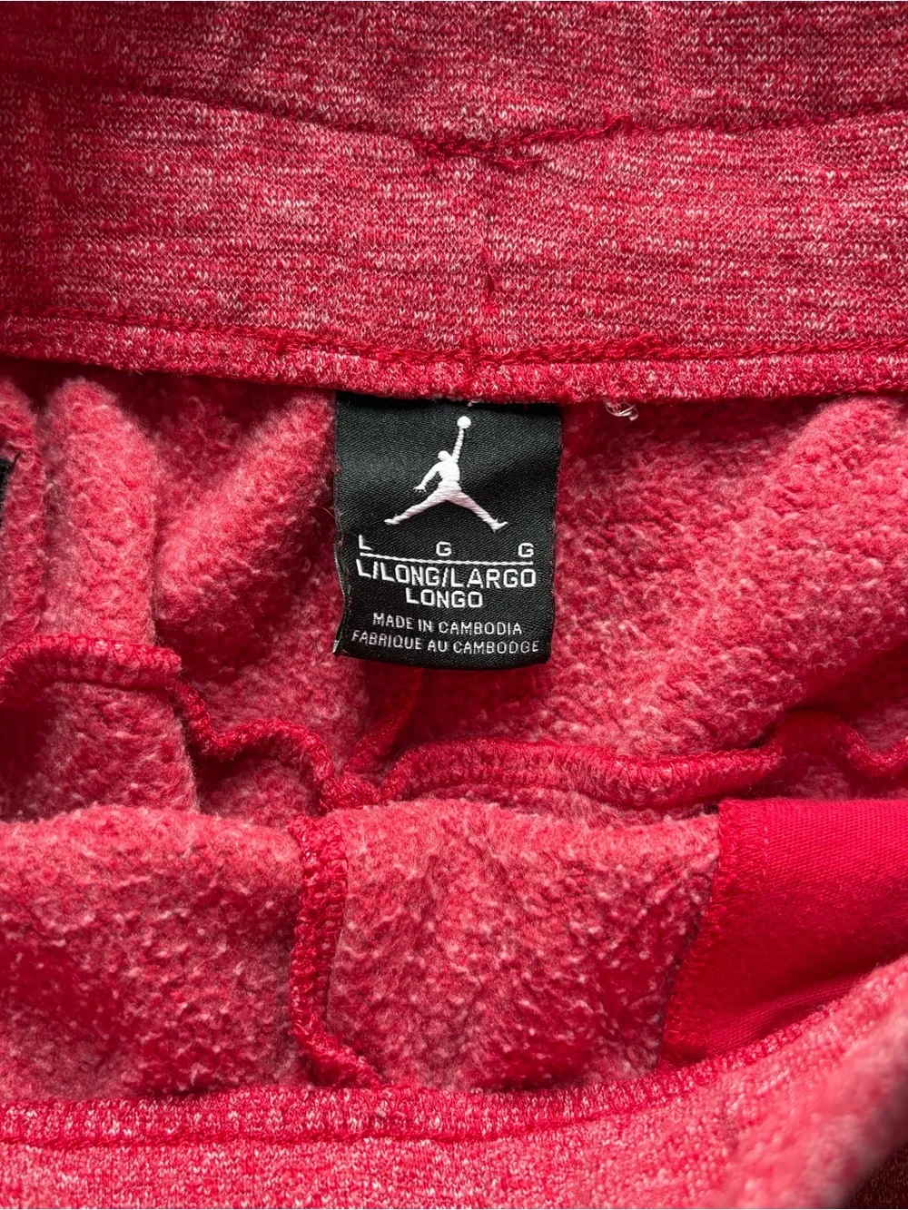 Air Jordan Nike Mens Large Fleece Joggers Red Drawstring